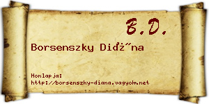 Borsenszky Diána névjegykártya